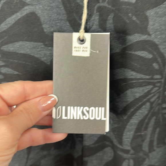 LINKSOUL Men’s Printed Delray Polo Black Heather Monstera size XXL. NWT. - Picture 4 of 12